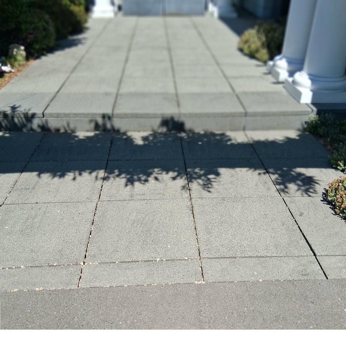 Large format concrete slab walkway