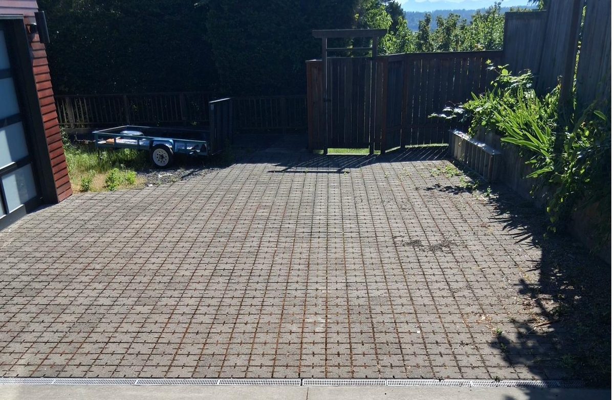 Permeable paver parking area